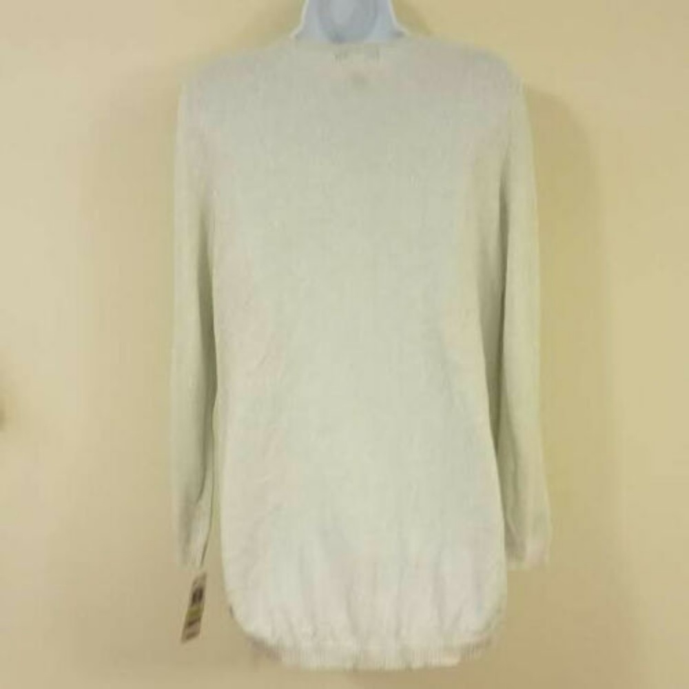 New Alfani Silver XL Glitter Knit Long Sleeve Top - Picture 5 of 7